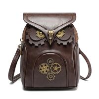 PU Leather Messenger Bag for Women Creative Phone Bag Medieval Shoulder Bag Cartoon Owl Crossbody Ba