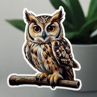 Cute Owl Stickers for Water Bottle, 2in Waterproof Vinyl, Kawaii Animal Stickers for Laptop, Skatebo