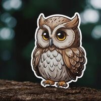 Cute Owl Stickers for Water Bottle, 2in Waterproof Vinyl, Kawaii Animal Stickers for Laptop, Skatebo