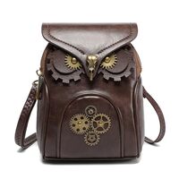 BAIMOQI Women Medieval Shoulder Bag Creative Owl Crossbody Bag PU Leather Messenger Bag Coin Purse S