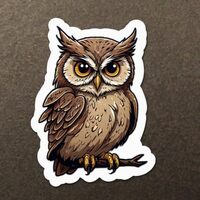 Animal Stickers 2in,Owl Cute Animal Stickers for Kids,Water Bottle Stickers, Waterproof Vinyl Sticke