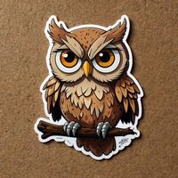 Animal Stickers 2in,Owl Cute Animal Stickers for Kids,Water Bottle Stickers, Waterproof Vinyl Sticke