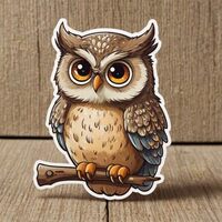 Animal Stickers 2in,Owl Cute Animal Stickers for Kids,Water Bottle Stickers, Waterproof Vinyl Sticke