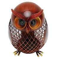 Owl Piggy Bank, Iron Box with Large Capacity, Retro Decoration for Bedroom, Living Room, Office