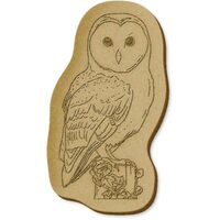 6 x 'Perched Barn Owl' MDF Craft Embellishments (EB00032178)