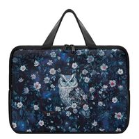 PU Leather Laptop Bag Laptop Notebook Case Cover Holder, Flower and Owl,12inch