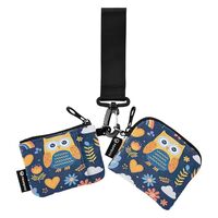 xigua Cartoon Owl Mini Zip Around Wristlet Wallets,Portable Women Dual Pounch Wristlet Detachable Co