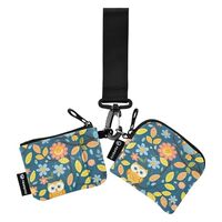 xigua Cartoon Owl Mini Zip Around Wristlet Wallets,Portable Women Dual Pounch Wristlet Detachable Co