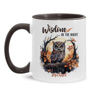 Personalized Name Owl In Night Mug, Custom Owl Lover Coffee Cup For Kid, Novelty Bird Design Accent 