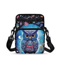 BYCHECAR Owl Purse Women's Mini Crossbody Bag Phone Pocket Canvas Shoulder Handbag Cross Body S
