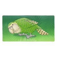 Kakapo The Flightless Owl Parrot Large Gaming Mouse Pad Desk Mat with Stitched Edges, Non-Slip Base