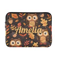 Owls Leaves Autumn Custom Laptop Sleeve Case for 13-14 Inch Laptop Bag Personalized Laptop Cover Com