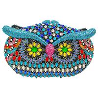 Women Party Evening-Bag Chain Crystal Clutch-Purse Wedding Handbag Owl