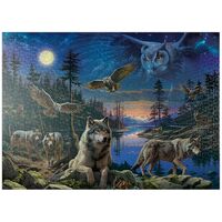 MyPuzzle Night Wolves & Owls - Premium 1000 Piece Jigsaw Puzzle for Adults