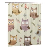Shower Curtain 60wx72l Inch Cute Bird Owl Polyester Bathtub Curtain for Bathroom