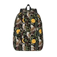 Buewutiry Owls And Plants Lightweight Canvas Backpack, Backpack For Women Men Couples, Travel Laptop