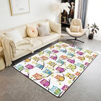 Feelyou Owl Area Rug 3x5 3D Animal Printed Decorative Carpet for Kids Teens Adults Bird Decor Living