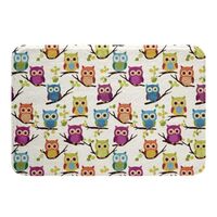 Feelyou Owl Bathroom Rugs 20"x32" 3D Animal Printed Bath Rugs for Shower Tub for Kids Teen