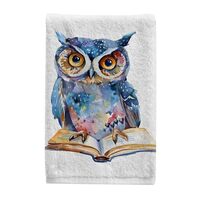 ALAZA Cute Owl Watercolor Effec Bathroom Hand Towels Set of 2 Decorative Towels for Bathroom Soft 10
