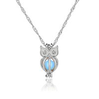 Generic Sky Blue Luminous Owl Necklace – Glow in the Dark Night Jewelry for Women