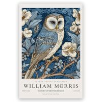 William Morris Owl Wall Art Print Vintage William Morris Exhibition Wall Art Poster Textiles Art Aes