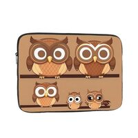 Cute Big Brown Cartoon Owls Print Laptop Case Stylish, Computer Bag Men and Women Business Travel an