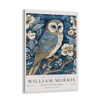 William Morris Owl Framed Wall Art Print Vintage William Morris Exhibition Wall Art Poster Textiles 