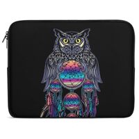 12 Inch Laptop Sleeves Owl Rainbow Dream Catcher, Resistant Neoprene Notebook Computer Case, Slim Pr