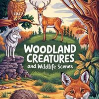 Woodland Creatures and Wildlife Scenes: Coloring Book for Children and Adults with Forests, Rivers, 