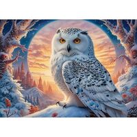 TWJYDP Jigsaw Puzzles for Adults 500 Pieces - Moon Snow Owl White - Wooden Puzzle - Entertainment Ga