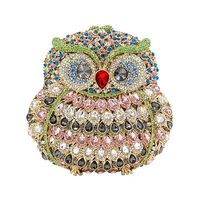 DJBM Women Cute Owl Small Clutch Luxury Twinkling Rhinestone Evening Handbag for Wedding Party Owl C