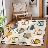 Eizlang Animal Owls Area Rugs Living Room Decorative Rugs Non-Slip Floor Mats Children's Play R