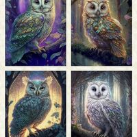 QT Fabrics Mystic Owls by Morris Creative Panel 30033 E Cream 36" Owl Panel Fabric