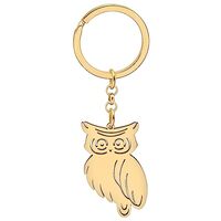 TIZURO Stainless Steel Cute Owl Keychain Fun Birds Animals Car Keys Keyring Jewelry For Women Wallet