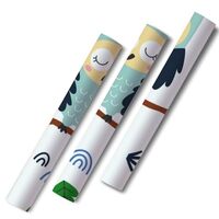 Wrapping Paper Rolls for Birthday Weddings - Cartoon Owls Forest Elements Christmas Holiday Wrapping