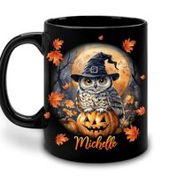 Hyturtle Personalized Halloween Owl Mug - Gift For Owl Lover - Owl Gift For Women - Owl Coffee Mug -