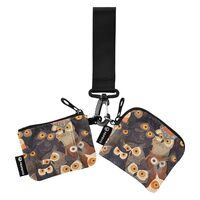 Tilted Owls Mini Zip Around Wristlet Wallets with Detachable Women Dual Pouch