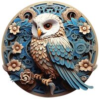 Wooden Puzzles for Adults, Owl Wooden Jigsaw Puzzle, Irregular Animal Shaped Wood Cut Puzzles, Famil