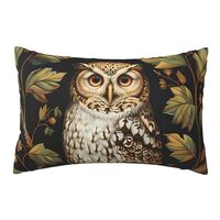 Keebik William Morris Style Vintage Flowers Animal Owl Throw Pillow Cover Soft Decorative Throw Pill