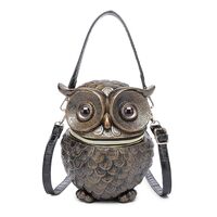 Stebcece Creative 3D Owl Embossed Women's Shoulder Bag Messenger Handbag