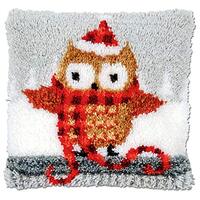 LUBOT 16"*16" Christmas Owl Latch Hook Kits Cushion Cover Making Kits DIY Crafts for Adult