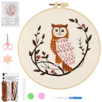 JOINRUN Embroidery Starter Kit for Beginners Adults: DIY Owl Cross Stitch Kit for Craft Lover Learn 