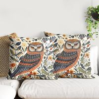 William Morris Throw Pillow Covers 18x18 Inch Moody Owl Throw Pillows Covers for Couch Gothic Animal
