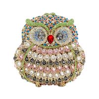 DAFFGUI Women Owl Shaped Shoulder Bag Unique Rhinestones handbag Novelty Evening bag for Formal Dinn