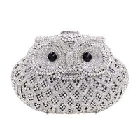 DAFFGUI Women Owl Shaped Shoulder Bag Unique Rhinestones handbag Novelty Evening bag for Formal Dinn