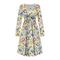 Youngerbaby Owl Women Dresses Midi Dress Loose Long Sleeve Button Down Fall Beach Dresses Tunic Top 