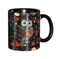 wiuurs Owl Coffee Mug 11 Oz Funny Ceramic Tea Cup for Women Novelty Mugs with Handle for Office Home