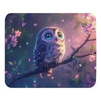 Print Mouse Pad Cute owl on The Branch Rectangular Style Anti-Slip Rubber Mousepad Gaming Office Rub