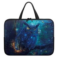 Suhoaziia 10 Inch Starry Forest Owl Laptop Sleeve with Handle, Laptop Cover Tote Bags Tablet Carryin