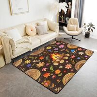 Feelyou Campfire Fun Decorative Carpet Tree Stump Area Rug 5x7 for Boys Girls Children Woodland Tree